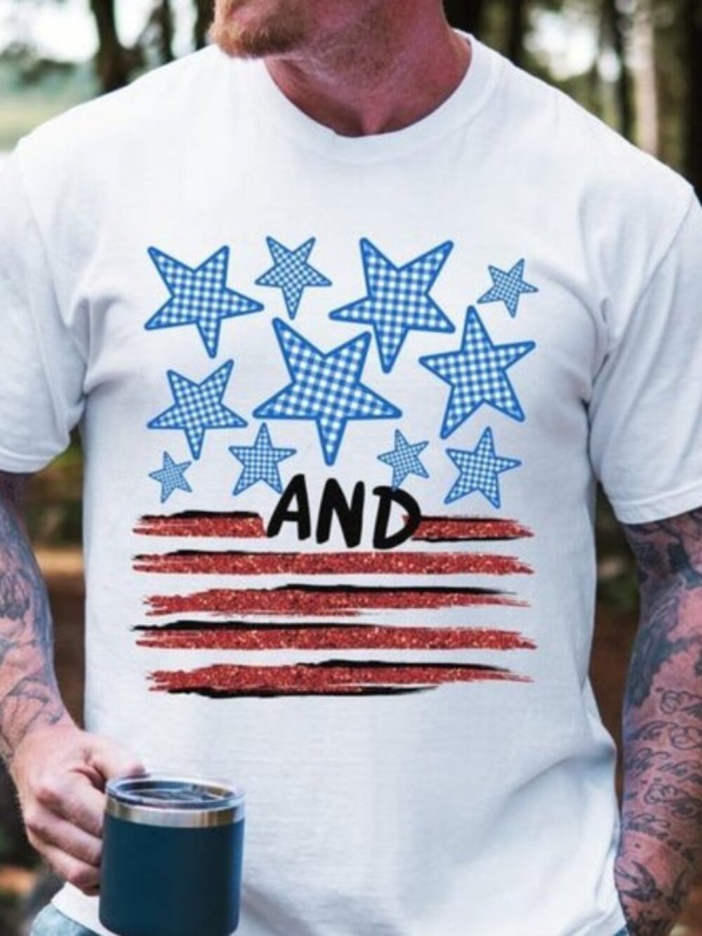 Stars and Stripes 4th of July Shirt, Trendy Patriotic T-Shirt